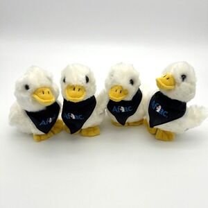 Aflac Talking Duck Lot 4 Plush 6" Toy Advertising Blue Bandana Audio Works Vtg